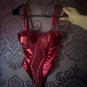 Red Satin Bodysuit
